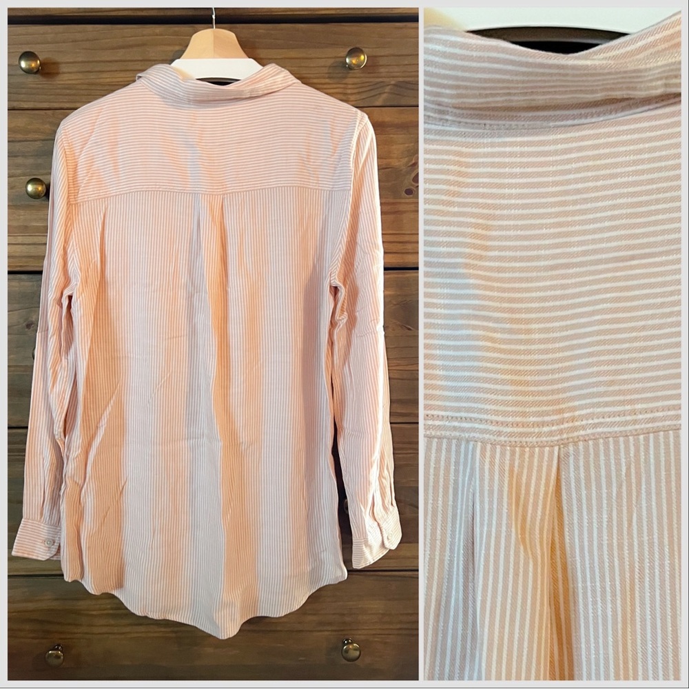 Daily Ritual Button-Down Collared Tunic Top M - Picture 3 of 8